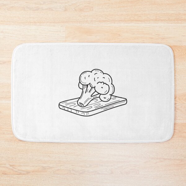 Item preview, Doodle illustration of a broccoli head on top of a wooden cutting board designed and sold by rasagamastore.