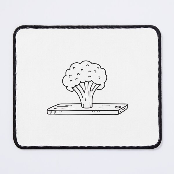 Item preview, Doodle illustration of a broccoli head resting on a wooden chopping board designed and sold by rasagamastore.