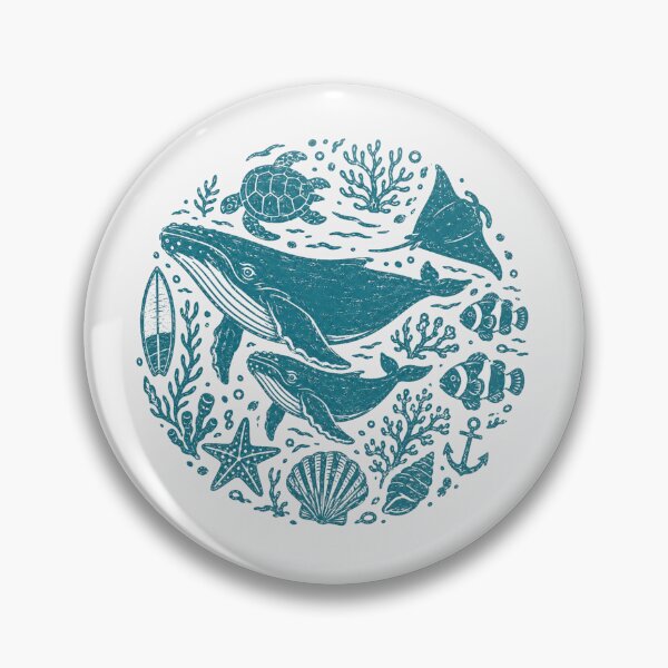 Item preview, Humpback Whale Family Ocean Life Vintage Coastal Great Barrier Reef designed and sold by Yellowriversss.