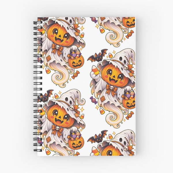 Item preview, Cute Kawaii Pumpkin Ghost Candy Halloween Trick Treat designed and sold by Ghost Of Chill.
