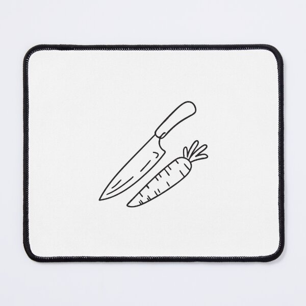 Item preview, Doodle illustration of a carrot positioned beside a chopping knife designed and sold by rasagamastore.