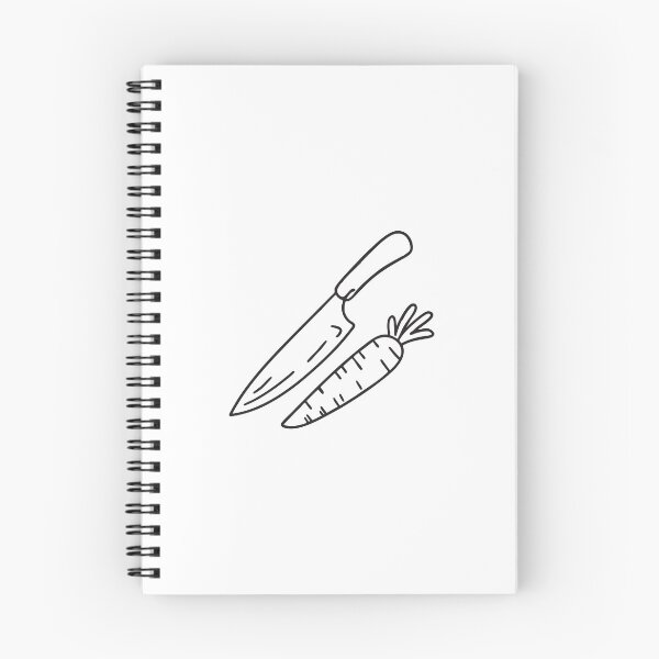 Item preview, Doodle illustration of a carrot positioned beside a chopping knife designed and sold by rasagamastore.