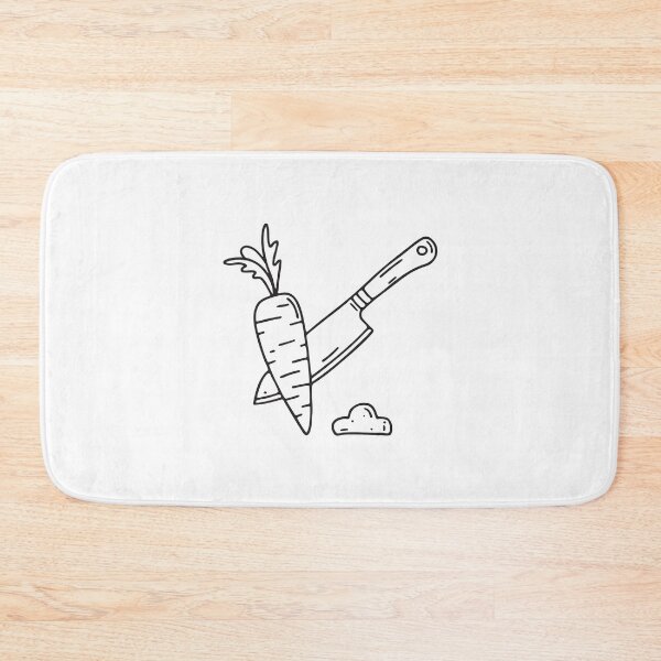 Item preview, Doodle illustration of a carrot lying next to a chopping knife designed and sold by rasagamastore.