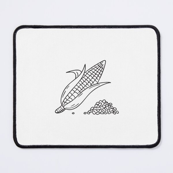 Item preview, Doodle illustration of a corn cob lying beside scattered kernels designed and sold by rasagamastore.