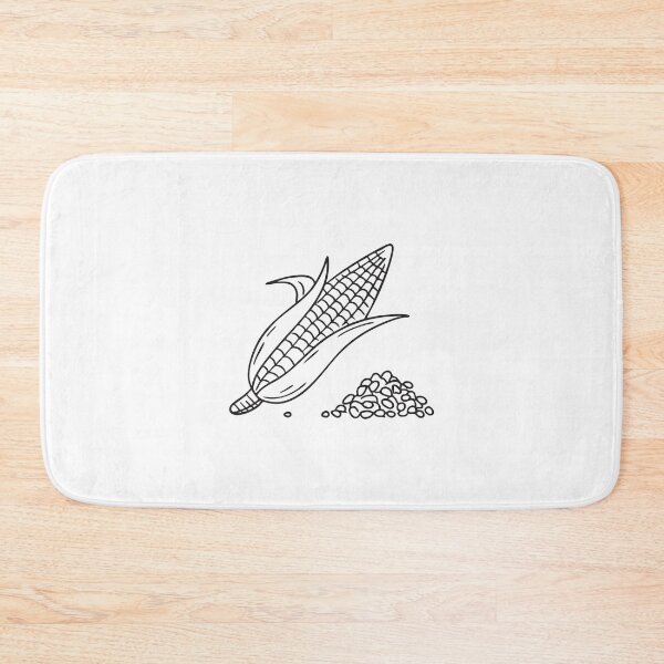 Item preview, Doodle illustration of a corn cob lying beside scattered kernels designed and sold by rasagamastore.