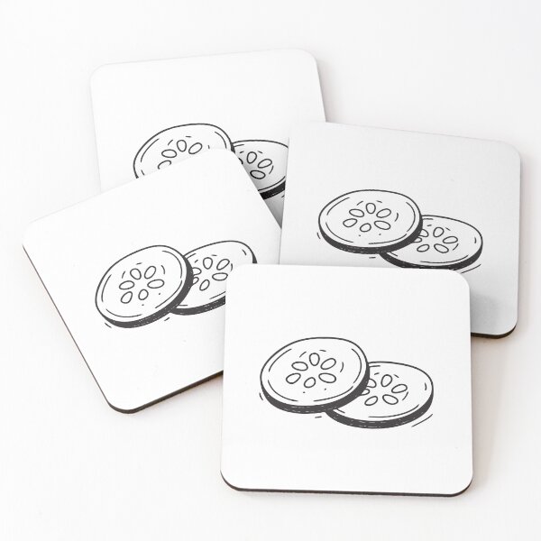 Item preview, Doodle illustration of a cucumber sliced neatly into rounds designed and sold by rasagamastore.