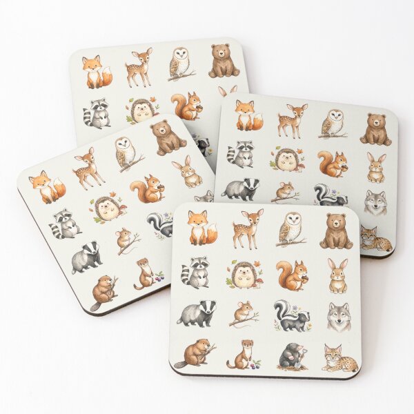 Item preview, Watercolor Woodland Animals designed and sold by Festive Bug.
