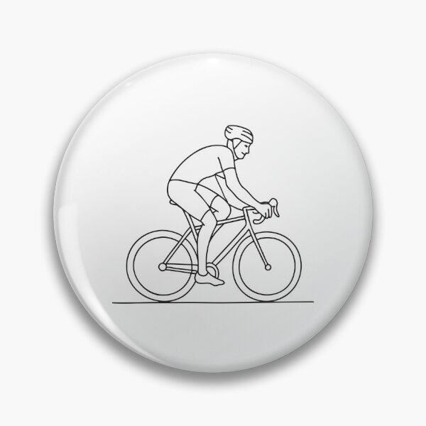 Item preview, Doodle illustration of a cyclist bent forward while pedaling fast designed and sold by rasagamastore.