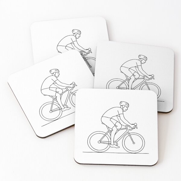 Item preview, Doodle illustration of a cyclist bent forward while pedaling fast designed and sold by rasagamastore.