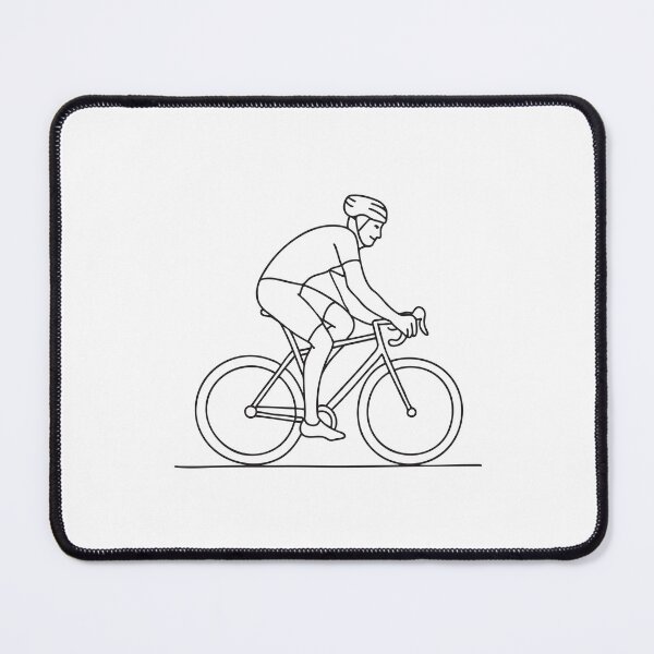 Item preview, Doodle illustration of a cyclist bent forward while pedaling fast designed and sold by rasagamastore.