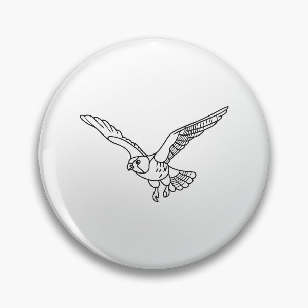 Item preview, Doodle illustration of a falcon swooping down toward its prey designed and sold by rasagamastore.