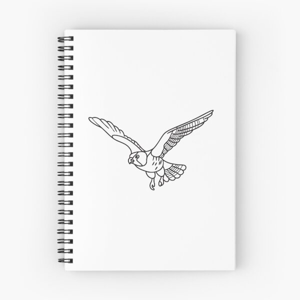 Item preview, Doodle illustration of a falcon swooping down toward its prey designed and sold by rasagamastore.