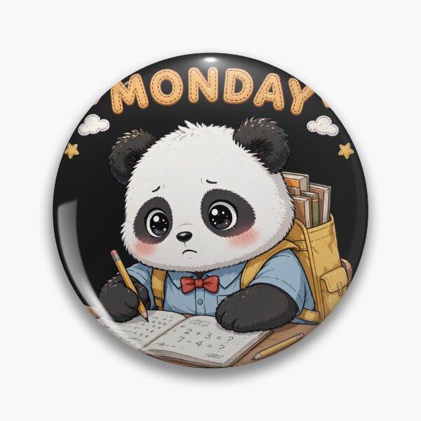 Item preview,  Cute Student Panda Doing Math Homework On Monday - Kawaii School Art designed and sold by Surviving Monday Club.