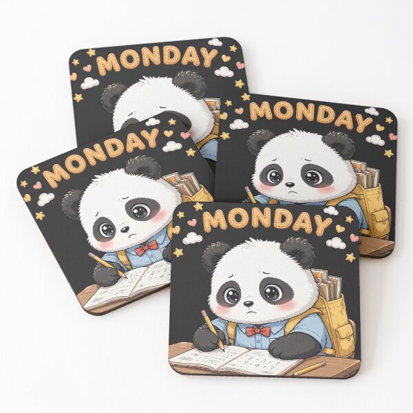 Item preview,  Cute Student Panda Doing Math Homework On Monday - Kawaii School Art designed and sold by Surviving Monday Club.