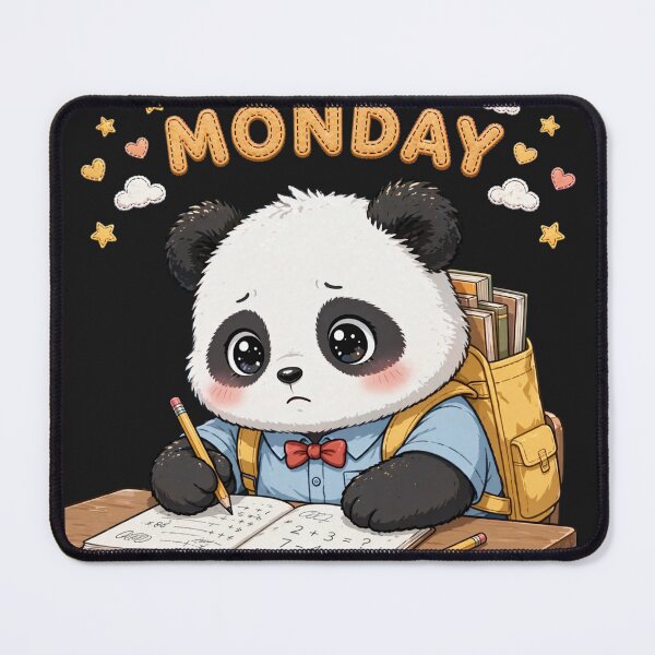 Item preview,  Cute Student Panda Doing Math Homework On Monday - Kawaii School Art designed and sold by Surviving Monday Club.