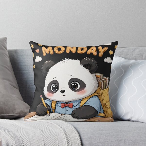 Item preview,  Cute Student Panda Doing Math Homework On Monday - Kawaii School Art designed and sold by Surviving Monday Club.