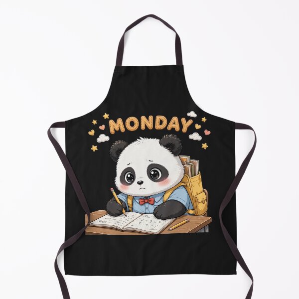 Item preview, Cute Student Panda Doing Math Homework On Monday - Kawaii School Art designed and sold by Surviving Monday Club.