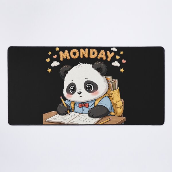 Item preview,  Cute Student Panda Doing Math Homework On Monday - Kawaii School Art designed and sold by Surviving Monday Club.