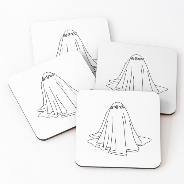 Item preview, Doodle illustration of a lace veil neatly folded on a table designed and sold by rasagamastore.