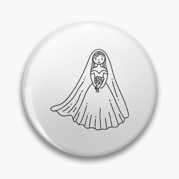 Item preview, Doodle illustration of a long veil flowing behind a dress designed and sold by rasagamastore.