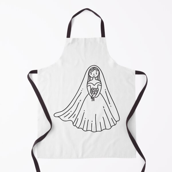 Item preview, Doodle illustration of a long veil flowing behind a dress designed and sold by rasagamastore.