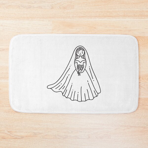Item preview, Doodle illustration of a long veil flowing behind a dress designed and sold by rasagamastore.