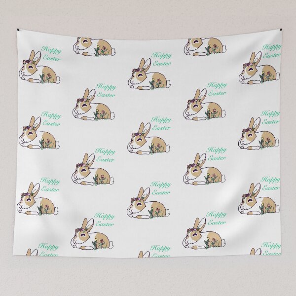 Item preview, Feliz Pascua, conejo blanco y marrón designed and sold by ely-brittaney.