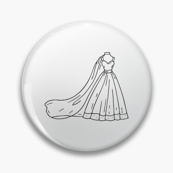 Item preview, Doodle illustration of a long veil extending behind a dress designed and sold by rasagamastore.