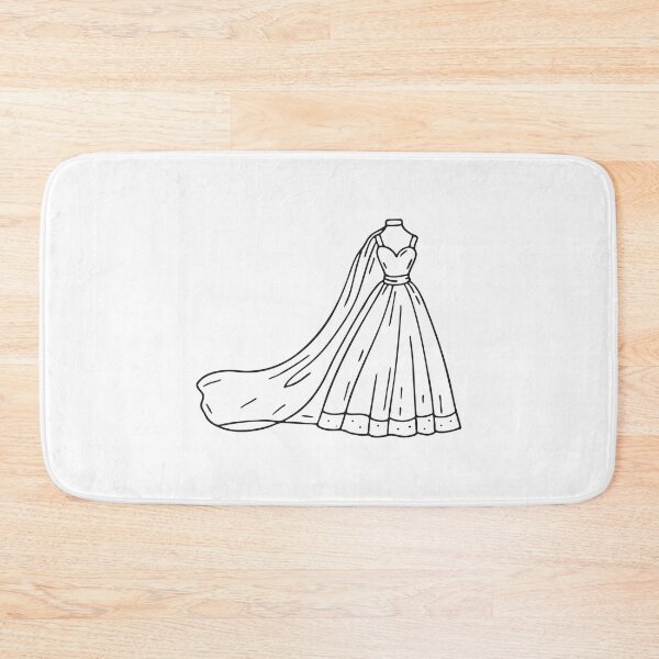 Item preview, Doodle illustration of a long veil extending behind a dress designed and sold by rasagamastore.