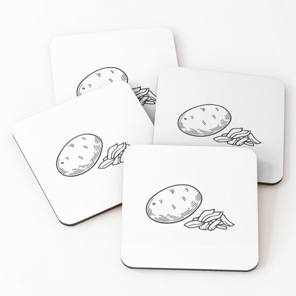 Item preview, Doodle illustration of a potato placed beside a pile of peeled skins designed and sold by rasagamastore.
