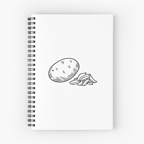 Item preview, Doodle illustration of a potato placed beside a pile of peeled skins designed and sold by rasagamastore.