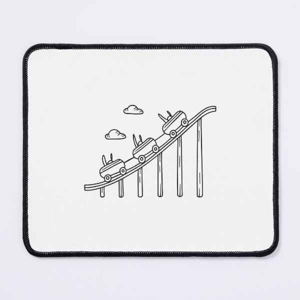 Item preview, Doodle illustration of a roller coaster descending rapidly from a peak designed and sold by rasagamastore.