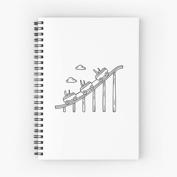 Item preview, Doodle illustration of a roller coaster descending rapidly from a peak designed and sold by rasagamastore.