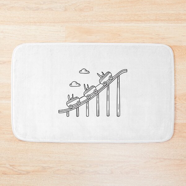 Item preview, Doodle illustration of a roller coaster descending rapidly from a peak designed and sold by rasagamastore.