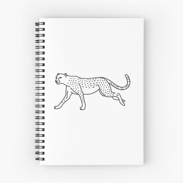 Item preview, Doodle illustration of a running cheetah with legs fully extended designed and sold by rasagamastore.