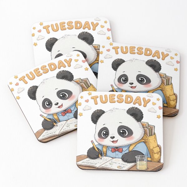 Item preview, Cute Student Panda Learning Science On Tuesday - Kawaii School Art designed and sold by Surviving Monday Club.