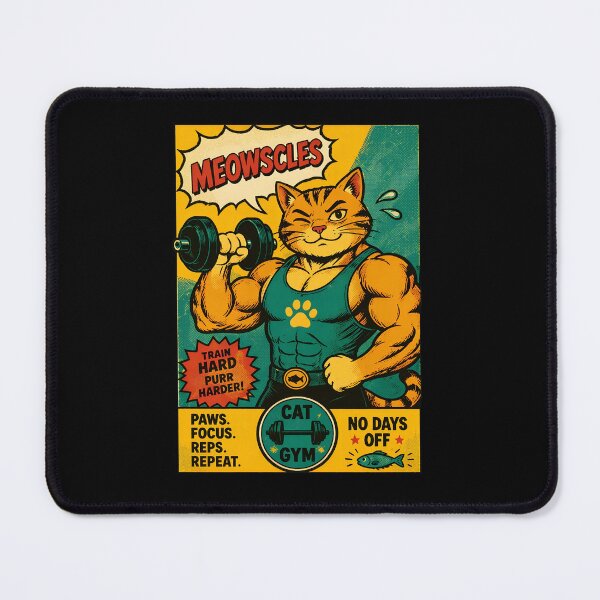 Item preview, Muscular Cat Gym Meowscle Fitness Workout designed and sold by SoyLamderma.