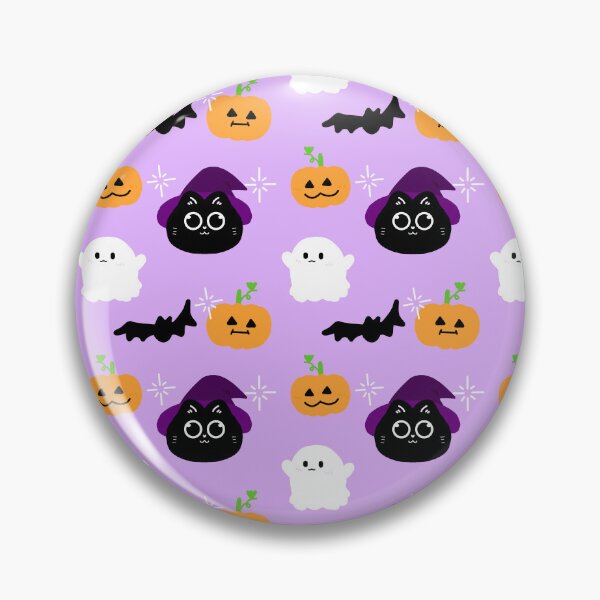 Item preview, Cute Halloween pattern with black cat witch, ghost and pumpkins designed and sold by luvissaya.