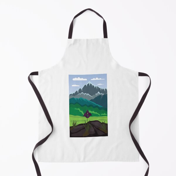 Item preview, Mountain Landscape with Purple Flower Vector Art designed and sold by ElenMart.