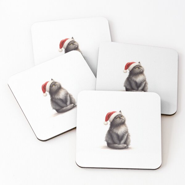 Item preview, Black Cat Wearing Santa Hat designed and sold by mayatA-rt.