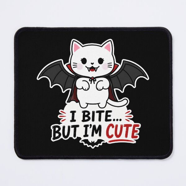 Item preview, I Bite But I’m Cute – Funny Vampire Cat Halloween designed and sold by ArtDzignsZA.
