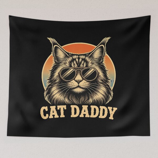 Item preview, Cat Daddy Retro Sunglasses Cool Maine Coon Portrait designed and sold by SoyLamderma.