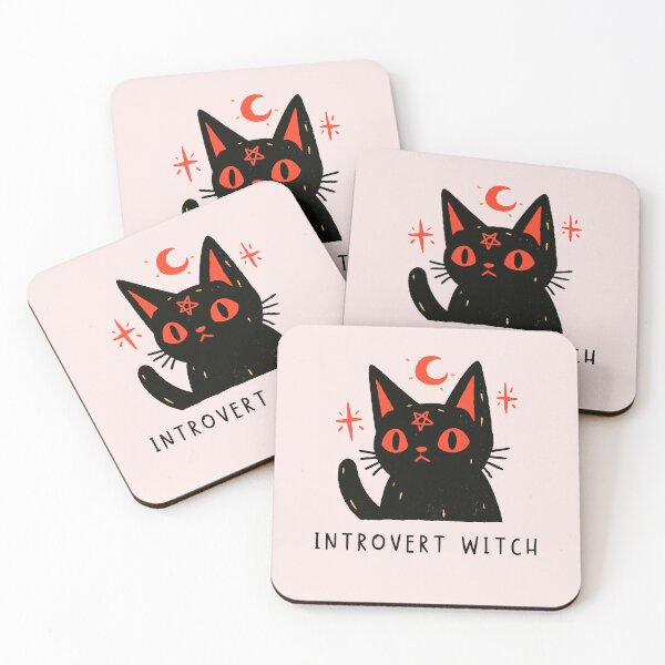 Item preview, Introvert Witch Black Cat Pentagram Sticker Gothic Spooky Shirt designed and sold by Catophile.