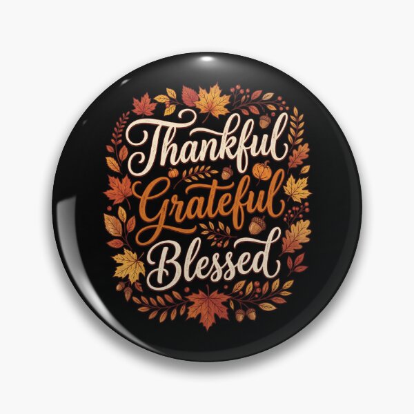 Item preview, Thankful Grateful Blessed Thanksgiving Fall Autumn Leaves Farmhouse designed and sold by KolorNomad.