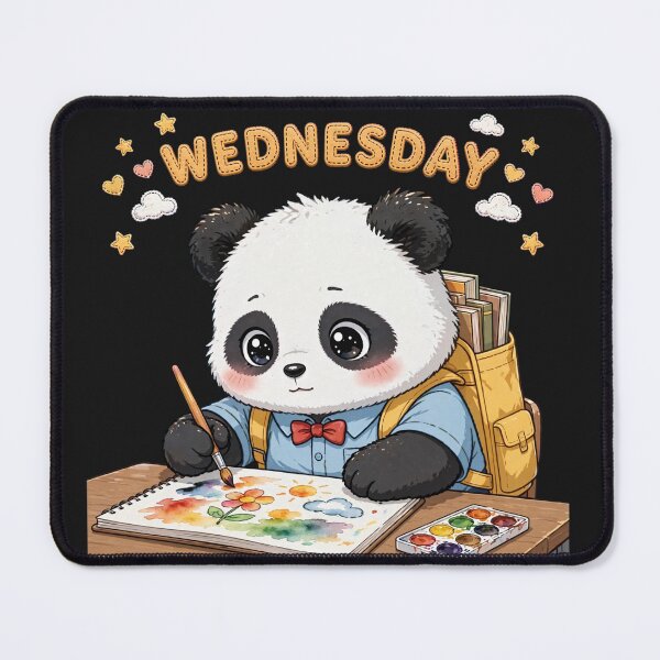 Item preview, Cute Student Panda Painting Watercolor On Wednesday - Kawaii Art Class designed and sold by Surviving Monday Club.