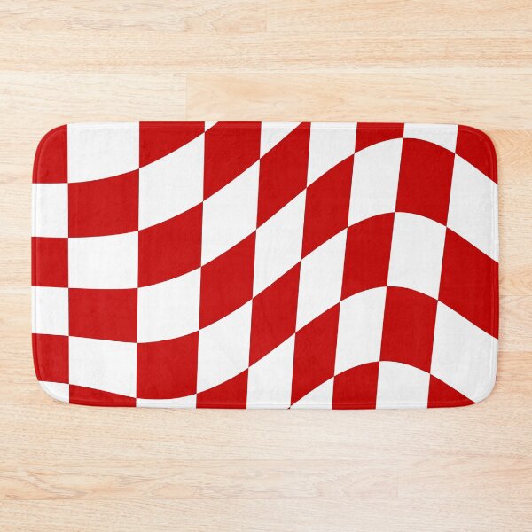 Item preview, Red Wavy Checkerboard Retro Pattern designed and sold by jianina-alondra.