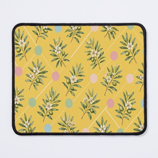 Item preview, Mediterranean Olive Branch Pattern - Sunwashed Yellow Cottagecore designed and sold by Breezes-of-Ida.