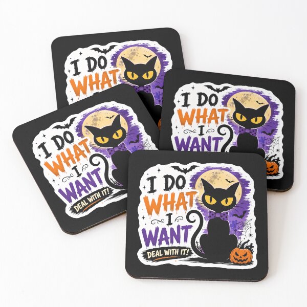 Item preview, I Do What I Want – Sassy Black Cat Halloween designed and sold by ArtDzignsZA.