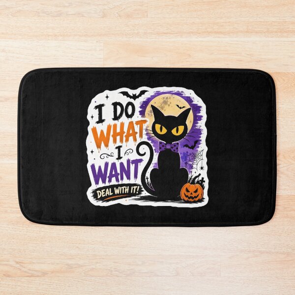 Item preview, I Do What I Want – Sassy Black Cat Halloween designed and sold by ArtDzignsZA.