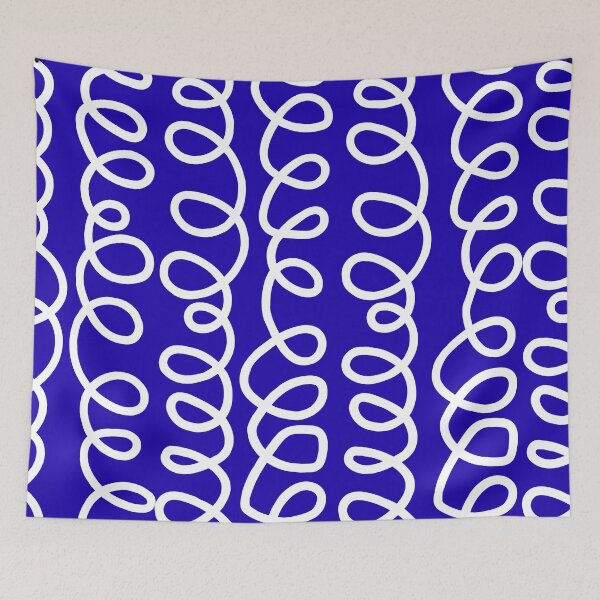 Item preview, Blue White Abstract Squiggle Pattern designed and sold by jianina-alondra.